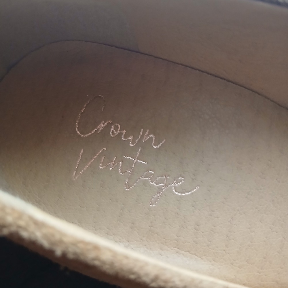 Crown Vintage Alivia Suede‎ Loafer Pumps 6.5 Tan Lug Sole Block Heel Academia - Picture 5 of 10